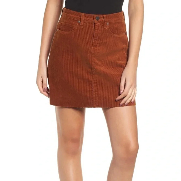 BlankNYC A-Line Denim Corduroy Skirt Mini Brown 27 - Picture 1 of 10